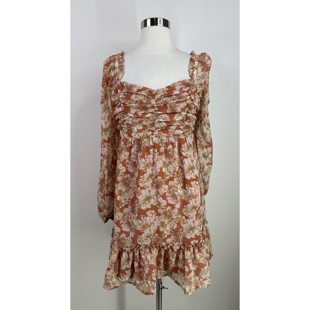 ILLA ILLA Floral Print Square Mini Dress